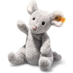 Steiff Soft Cuddly Friends Peluche topolino seduto con formaggio, blu/grigio 19 cm