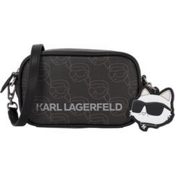 Karl Lagerfeld Ikon Monogram Camera Bag - NFT All Over Pattern Black