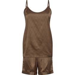 Hype The Detail Satin Shorts Set - Brown