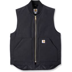 Carhartt Relaxed Fit Firm Duck Insulated Rib Collar Vest - Black