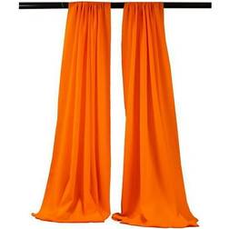 LA Linen Pack-2 Polyester Poplin Backdrop Drape 96-Inch Wide x 58-Inch High Orange