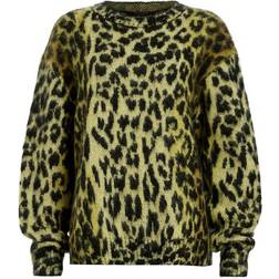 AllSaints Lex Leopard Print Knitted Jumper - Yellow