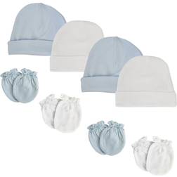 Bambini Baby's Caps & Mittens Set 8-piece - Blue/White