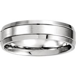 Pompeii3 Brushed Wedding Band - White Gold