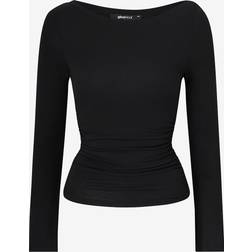 Gina Tricot Soft Touch Boatneck Top - Svart
