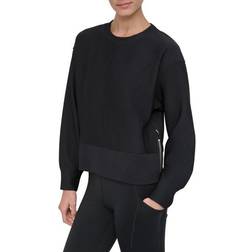 DKNY Women's Tech Ottoman Pullover - Black