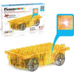 PicassoTiles Motorized Car Base Self Turning Truck with Light
