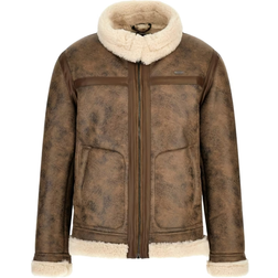 Guess Aviator Shearling Jacket - Brown