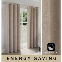 Enhanced Living Natural 100% Blackout Curtains 66 x 72 in
