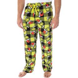 Seven Times Six How The Grinch Stole Christmas Plush Buffalo Plaid Sleep Pants - Black/Yellow