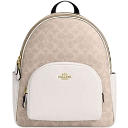 Coach Court Backpack In Signature Canvas - Gold/Sand/Chalk