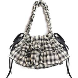 Sister Jane Dream Thelma Check Ruffle Bag - Black And White Check