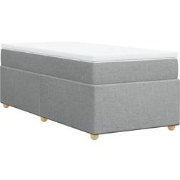 vidaXL Ramsäng Med Madrass Ljusgrå 90x190 cm Kontinentalsäng