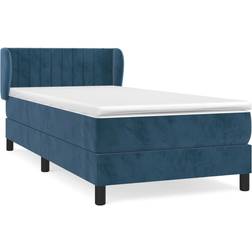 vidaXL Ramsäng Med Madrass Mörkblå 90x190 cm Sammet Kontinentalsäng