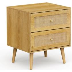 VonHaus Boho Look Brown Bedside Table 40x48cm
