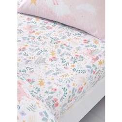 Catherine Lansfield Fairytale Unicorn Fitted Double Bed Sheet White, Pink