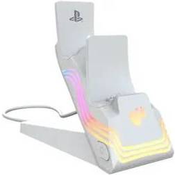 PDP PS5 Afterglow Wave Dual Charger - White