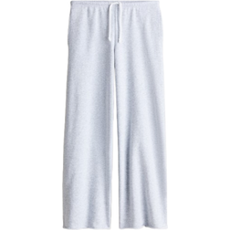 H&M Wide-Leg Joggers - Light Gray Melange