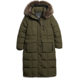 Superdry Longline Faux Fur Everest Jacket Grün Frau