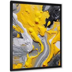 Ivy Bronx Yellow & Gray Cosmic Vibrations II Black Framed Art 34x44"