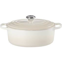 Le Creuset Meringue Signature Oval med lock 6.3 L