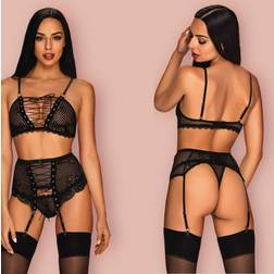 Obsessive Straps Set Bh String - Transparent Schwarz