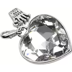 Pearls for Girls Heart Charm - Silver/Transparent