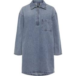 Pieces Rene Denim Dress - Medium Blue