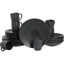 Creatable Lava Stone Schwarz Kombiservice 24-tlg Service