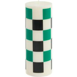 Hay Column Cube M Black/Green/Off-White Candle 20cm