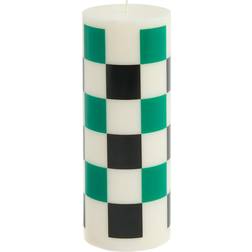 Hay Column Cube M Black/Green/Off-White Stearinljus 20cm
