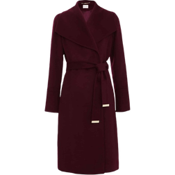 Phase Eight Nicci Belted Wool Coat - Burgundy