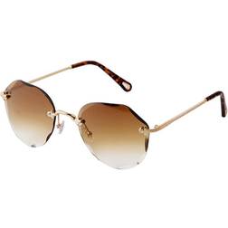 Mutyne Polarized Irregular Round Sunglasses Gold/Brown