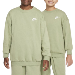 NIKE Older Kid's Sportswear Club Fleece Oversized Sweatshirt - Oil Green/White (FD2923-386)