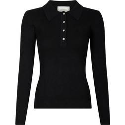 Neo Noir Panama Knit Blouse - Black