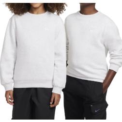 Nike Big Kid's Sportswear Club Fleece Sweatshirt - Birch Heather/White (FD3006-051)