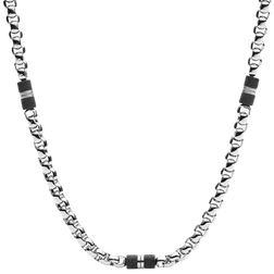 Fossil Beaded Necklace - Silver/Marble