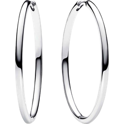 Pandora Charm Hoop Earrings 40mm - Silver