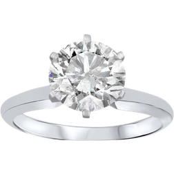 Pompeii3 Round Solitaire Engagement Ring - White Gold/Diamond