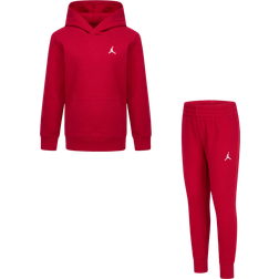 NIKE Little Kid's Jordan MJ Brooklyn Fleece Pullover Hoodie Set - Gym Red (85D326-R78)