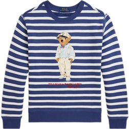 Polo Ralph Lauren Boy's Striped Polo Bear Fleece Sweatshirt - Light Navy Hmngway