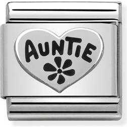 Nomination Composable Classic Auntie Heart Link Charm - Silver/Black