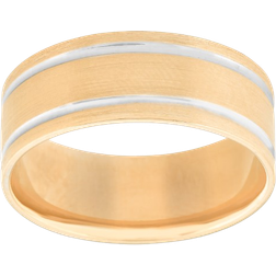 Pompeii3 Two Tone Wedding Band Ring 8mm - Gold/White Gold