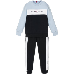 Tommy Hilfiger Boy's Colour Block Crew Tracksuit - Navy Blue/Pale Blue/White