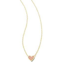 Kendra Scott Framed Ari Heart Short Pendant Necklace - Gold/Pink