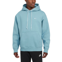 Nike Solo Swoosh Men's Fleece Pullover Hoodie - Denim Turquoise/White