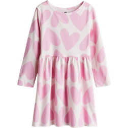 H&M Printed Cotton Dress - Pink/Hearts (1245392001)