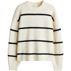 H&M Knitted Jumper - Cream/Black Striped