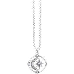 Thomas Sabo Star & Moon Necklace - Silver/Transparent