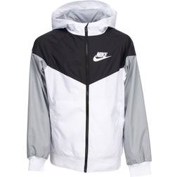 Nike Big Kid's Sportswear Windrunner Loose Hooded Jacket - White/Black/Wolf Grey/White (850443-102)